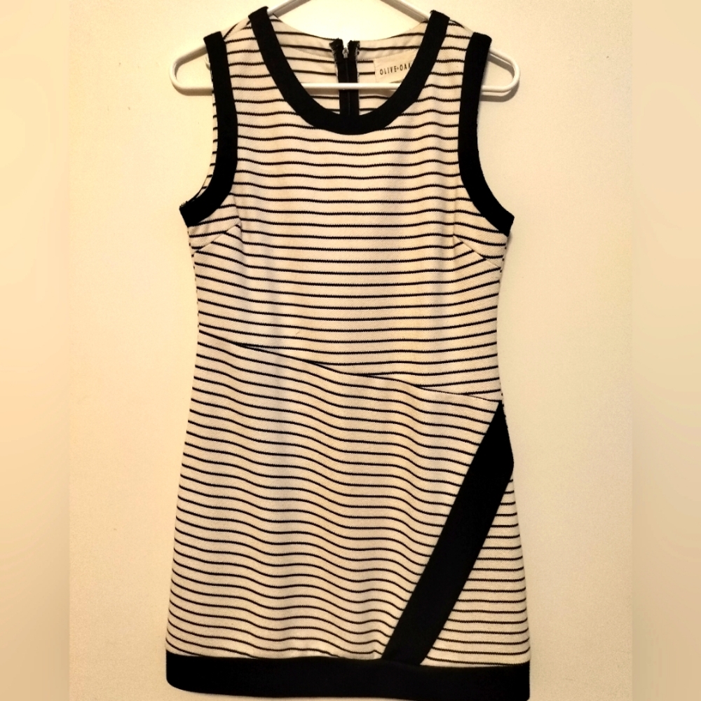 Guess Black and White Striped Dress. Back Zip Size Medium.